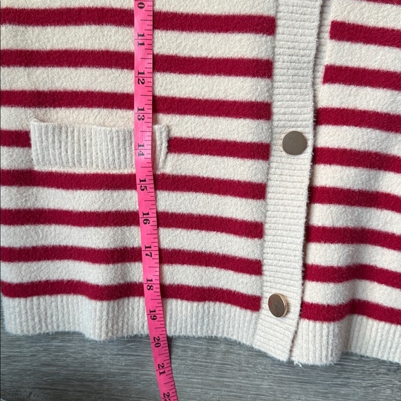Anthropologie Red and Cream Striped Cardigan - Picture 11 of 11